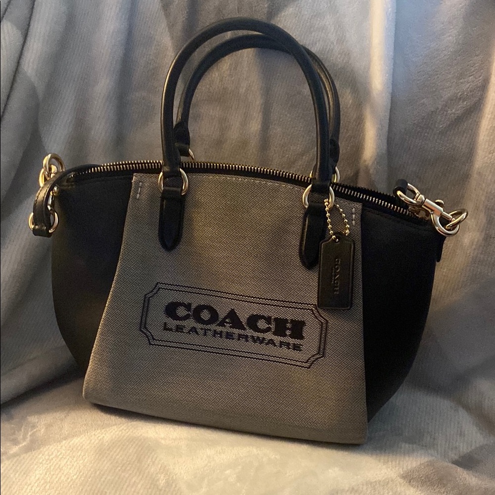 Coach Black and Gray Leatherware Satchel